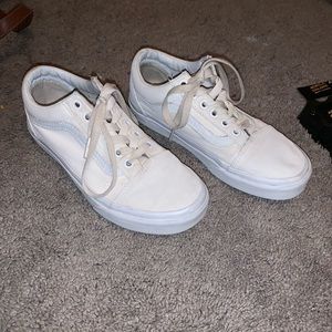 White Canvas Old School Vans